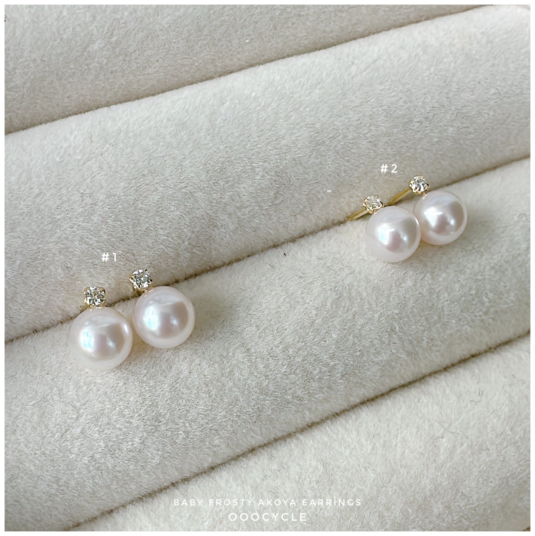 Baby Frosty, Akoya earrings