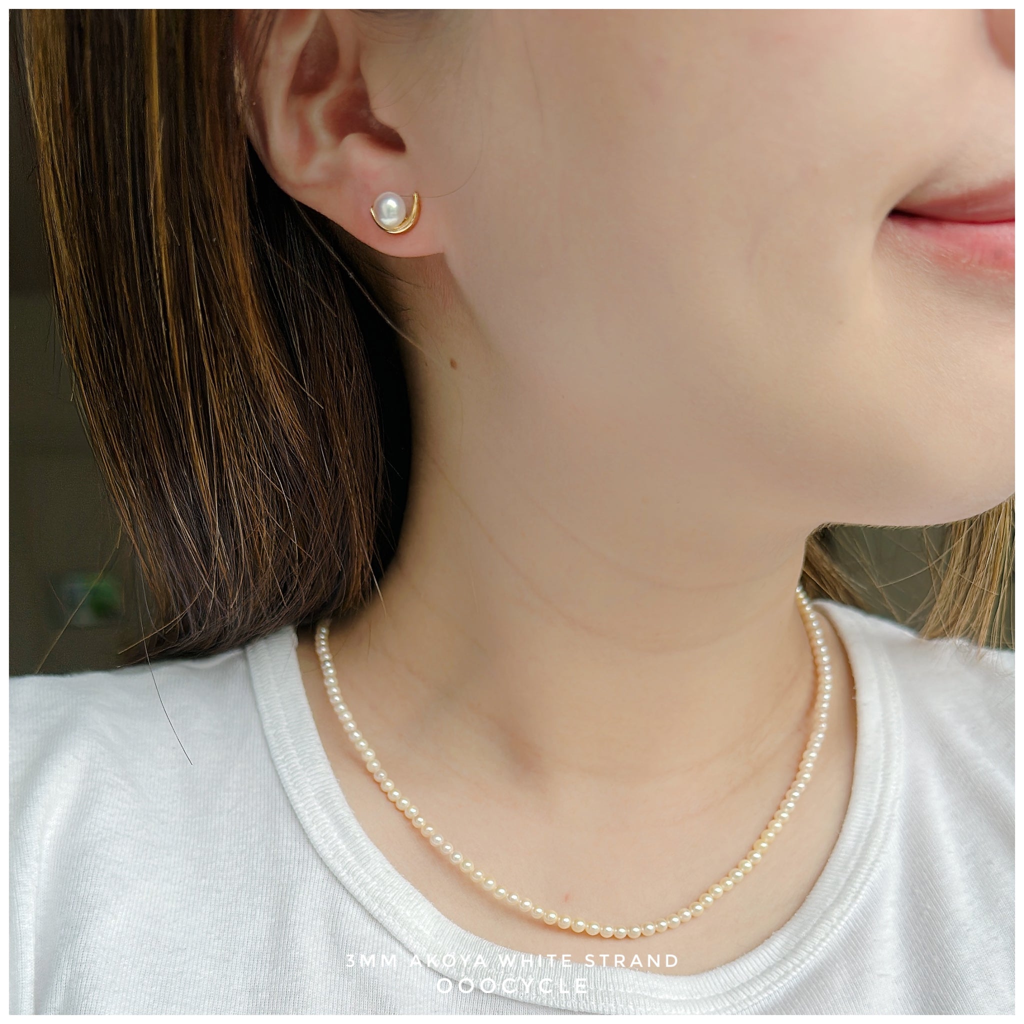 3mm Akoya Round 日 本 海 水 圓 珠 珠 鏈