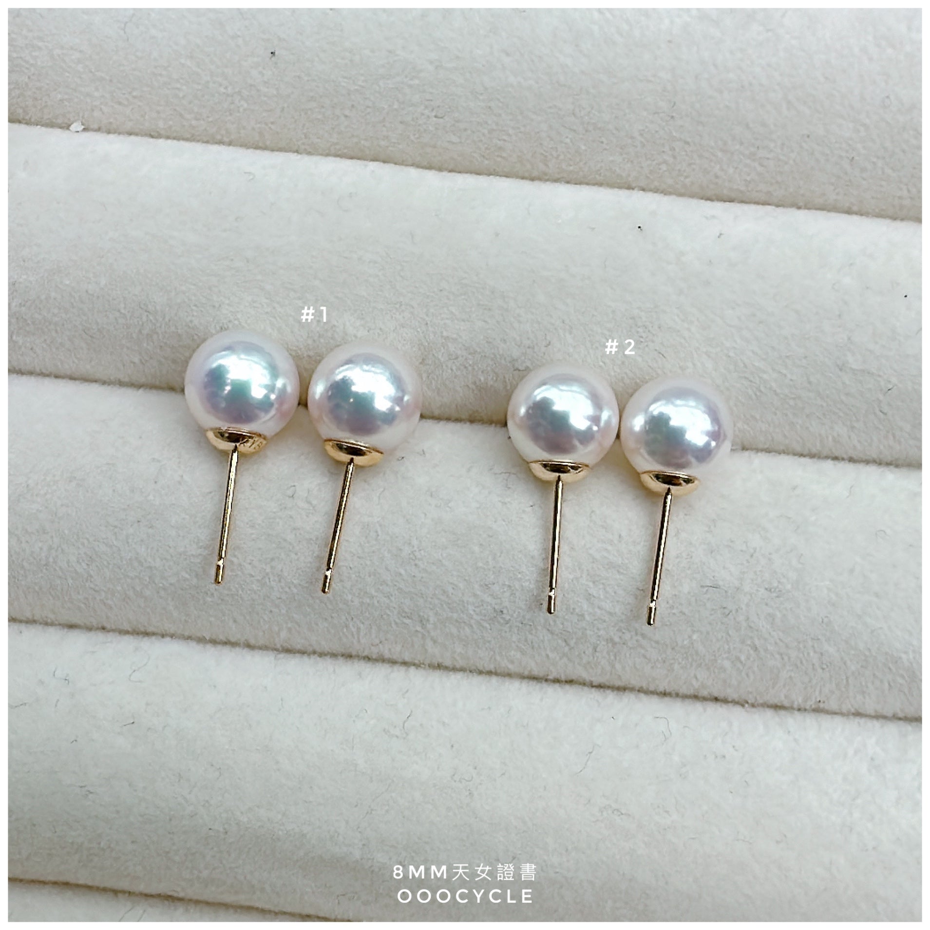 天女證書耳釘 Certified Tennyo Studs 8mm